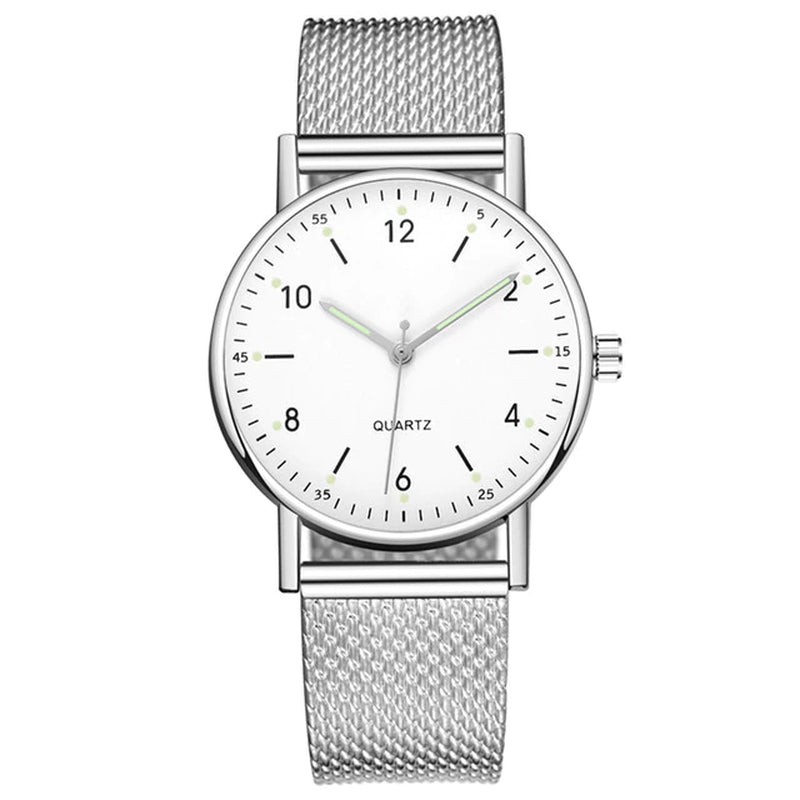 " "Heart Dial Unisex Mesh Strap Watch"