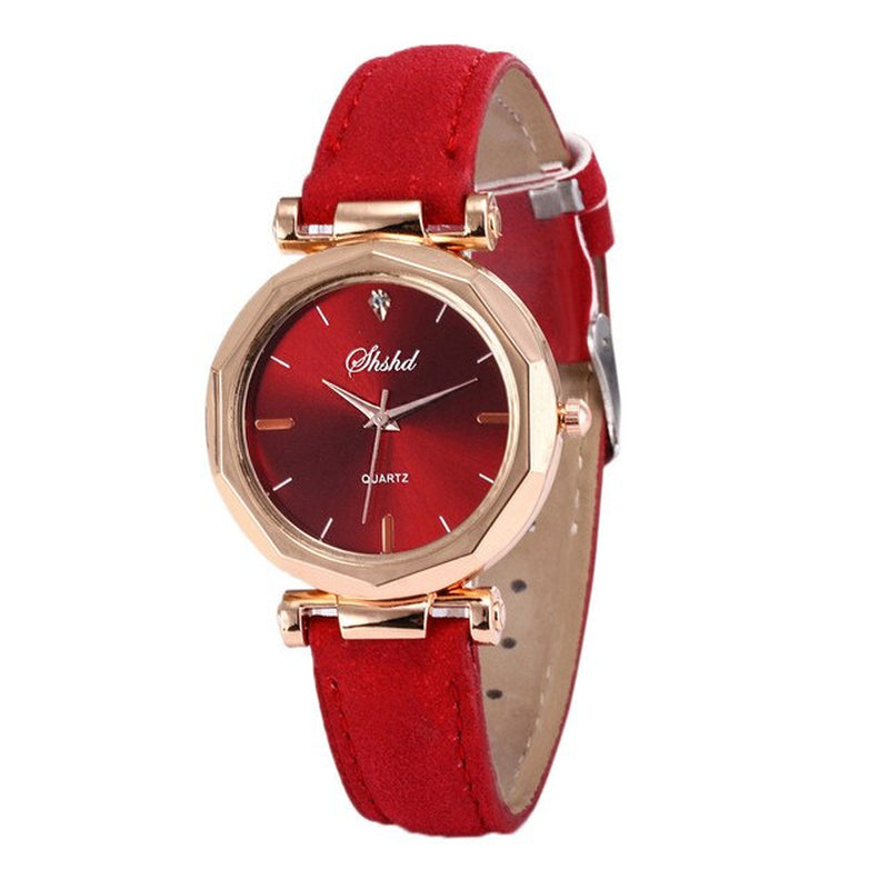 Luxurious Crystal-Embellished Leather Women's Watch - Waterproof, Analog Quartz Special Timepiece