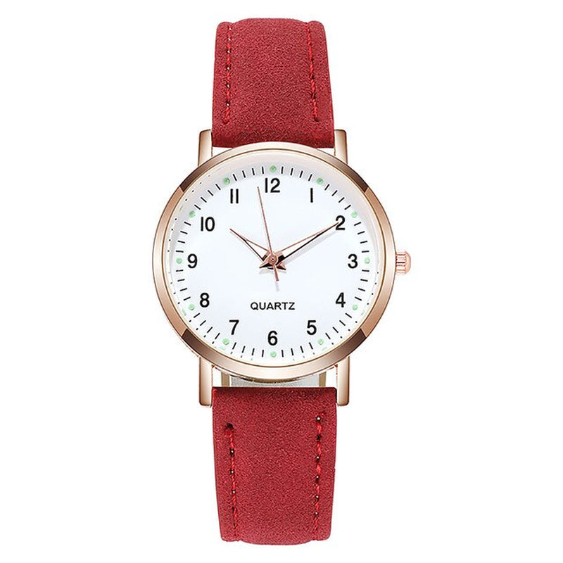 "Exquisite Quartz Watch for Women: Stylish Hand-Wind Design, Luminous Details, Leather Strap - A Must-Have Winner in Digital Wristwatches!"