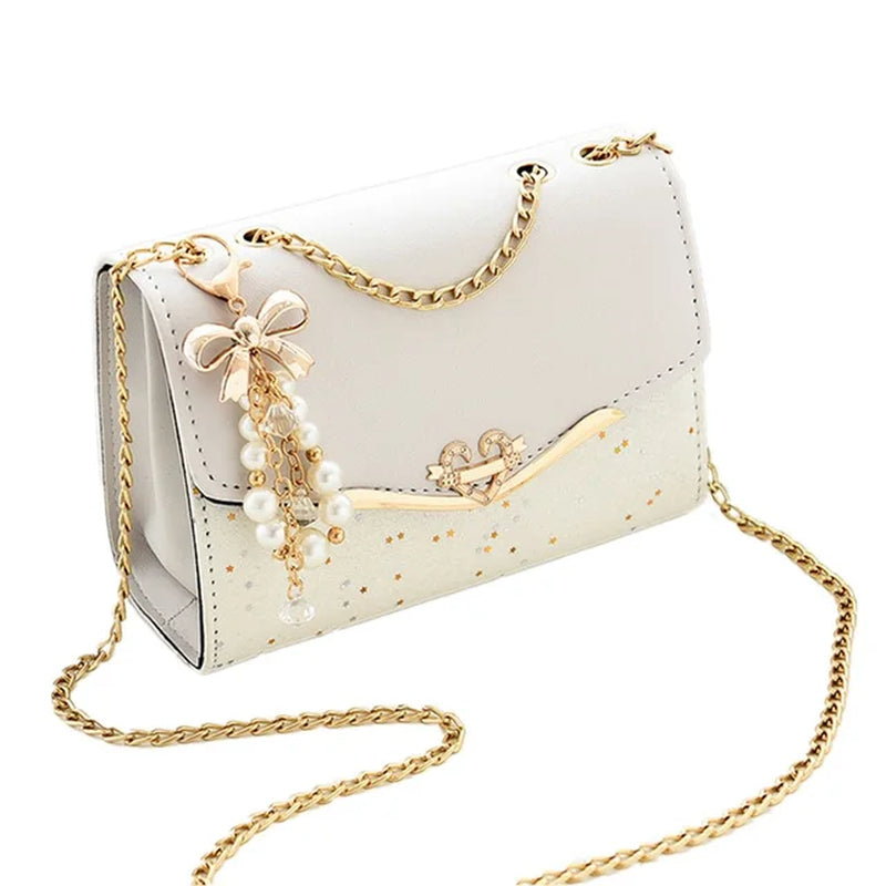 Sequin Sparkle Messenger: Trendy Tassel Shoulder Bag"