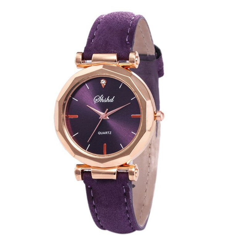 Luxurious Crystal-Embellished Leather Women's Watch - Waterproof, Analog Quartz Special Timepiece