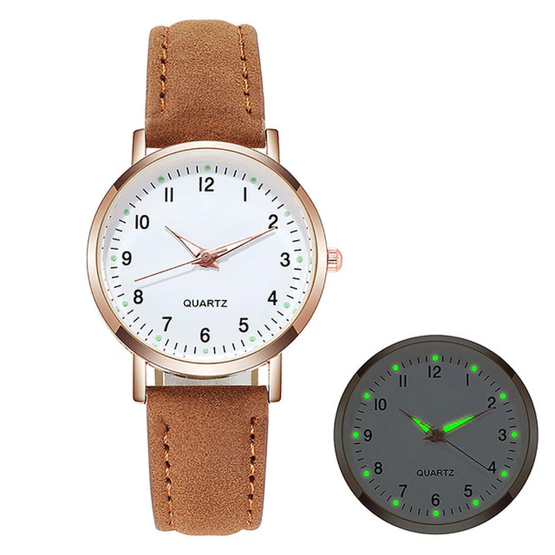 "Exquisite Quartz Watch for Women: Stylish Hand-Wind Design, Luminous Details, Leather Strap - A Must-Have Winner in Digital Wristwatches!"