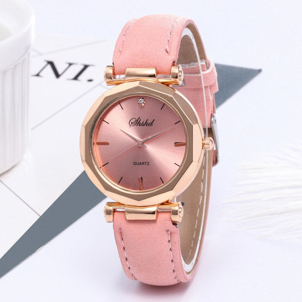 Luxurious Crystal-Embellished Leather Women's Watch - Waterproof, Analog Quartz Special Timepiece