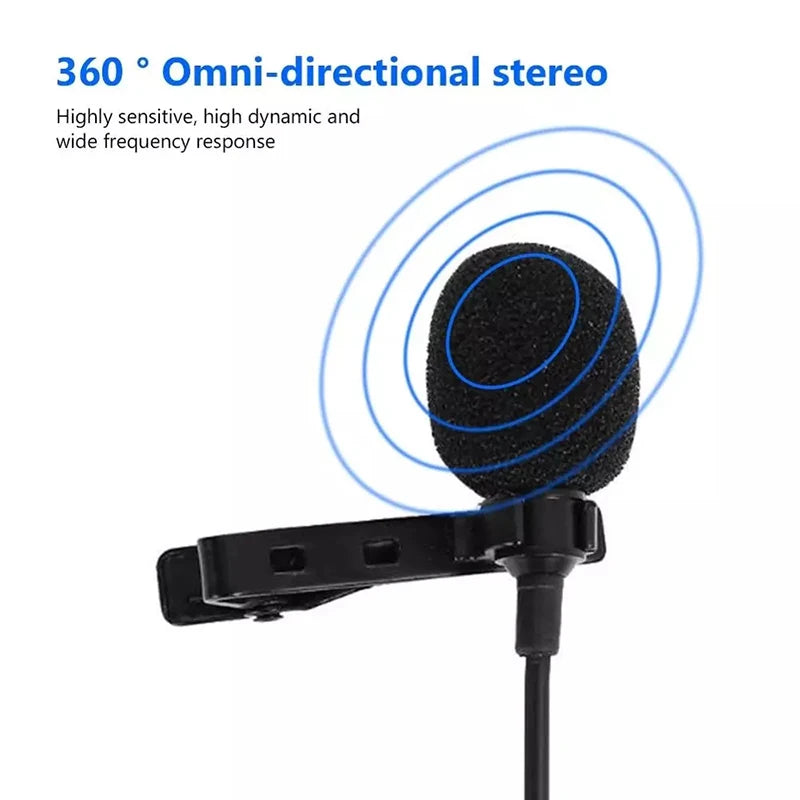  "ClipVoice 1.5M: Mini Portable Lavalier Mic with Multi-Connect"