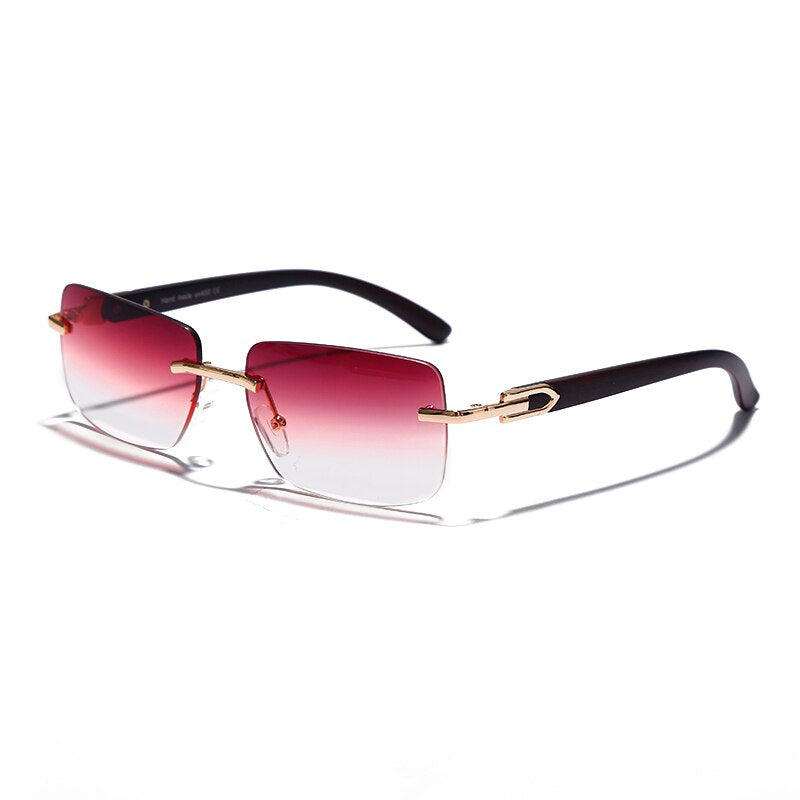  "Rimless Rectangle UV400 Sunglasses