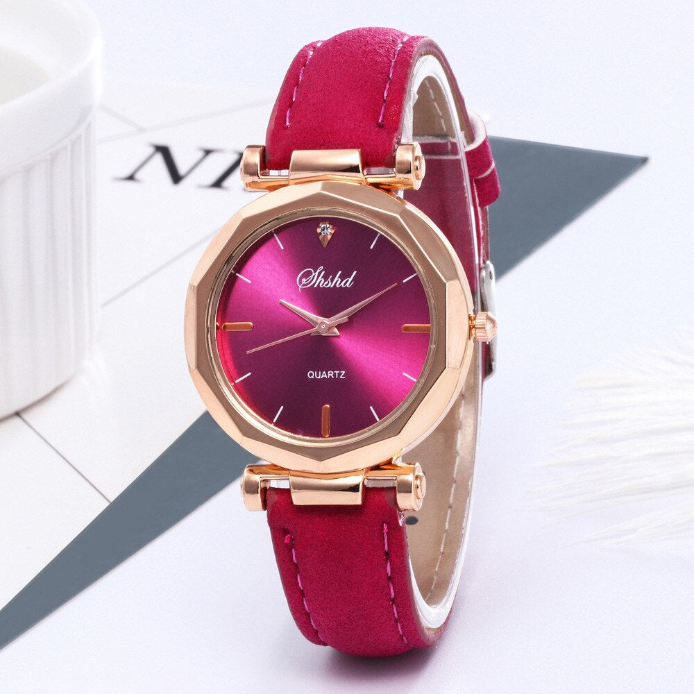 Luxurious Crystal-Embellished Leather Women's Watch - Waterproof, Analog Quartz Special Timepiece