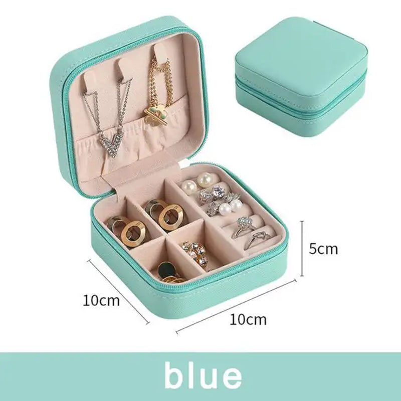 "Ultimate Travel Jewelry Organizer: Luxe Leather Case for Rings, Earrings, and Necklaces"