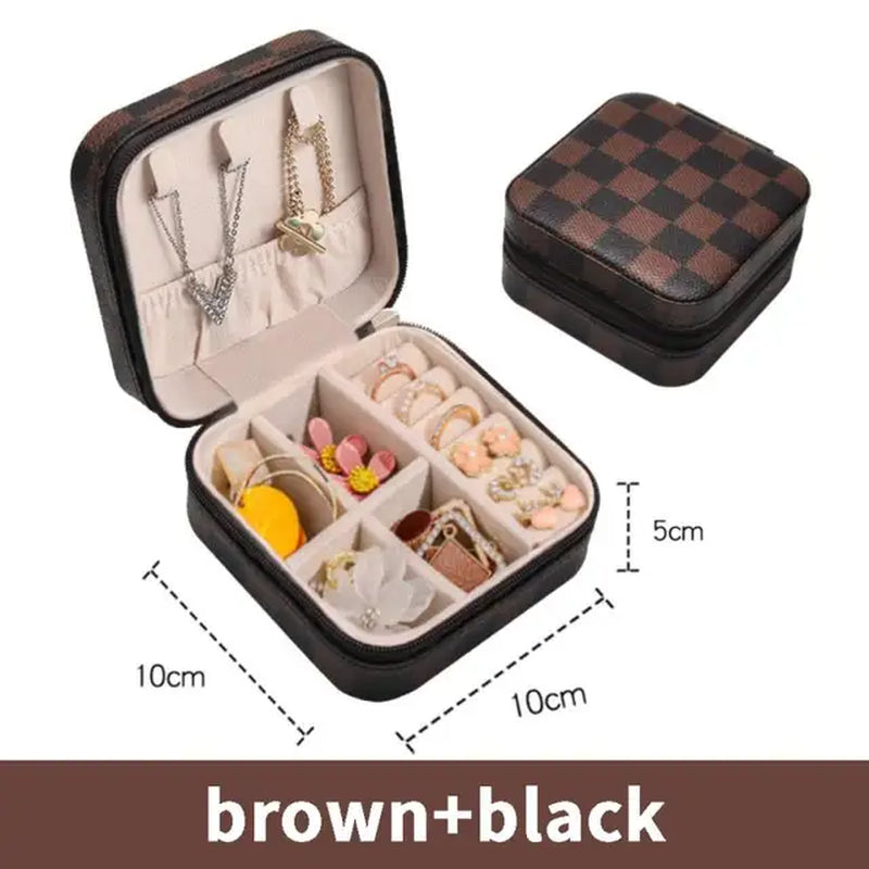 "Ultimate Travel Jewelry Organizer: Luxe Leather Case for Rings, Earrings, and Necklaces"