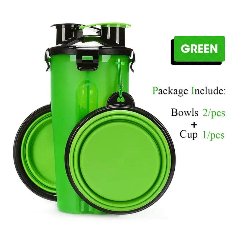 Pet Travel Duo: Collapsible Bottle & Bowl Combo"