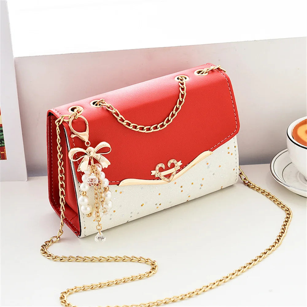 Sequin Sparkle Messenger: Trendy Tassel Shoulder Bag"