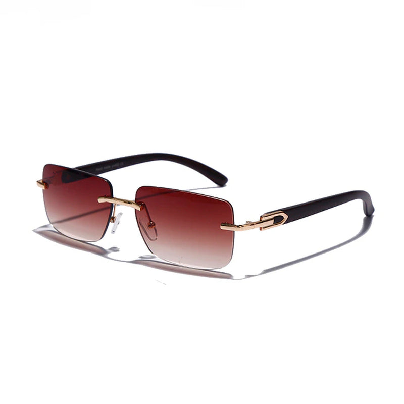  "Rimless Rectangle UV400 Sunglasses