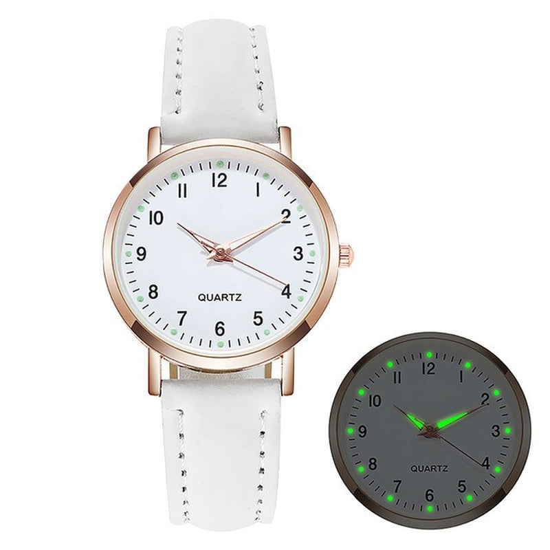 "Exquisite Quartz Watch for Women: Stylish Hand-Wind Design, Luminous Details, Leather Strap - A Must-Have Winner in Digital Wristwatches!"