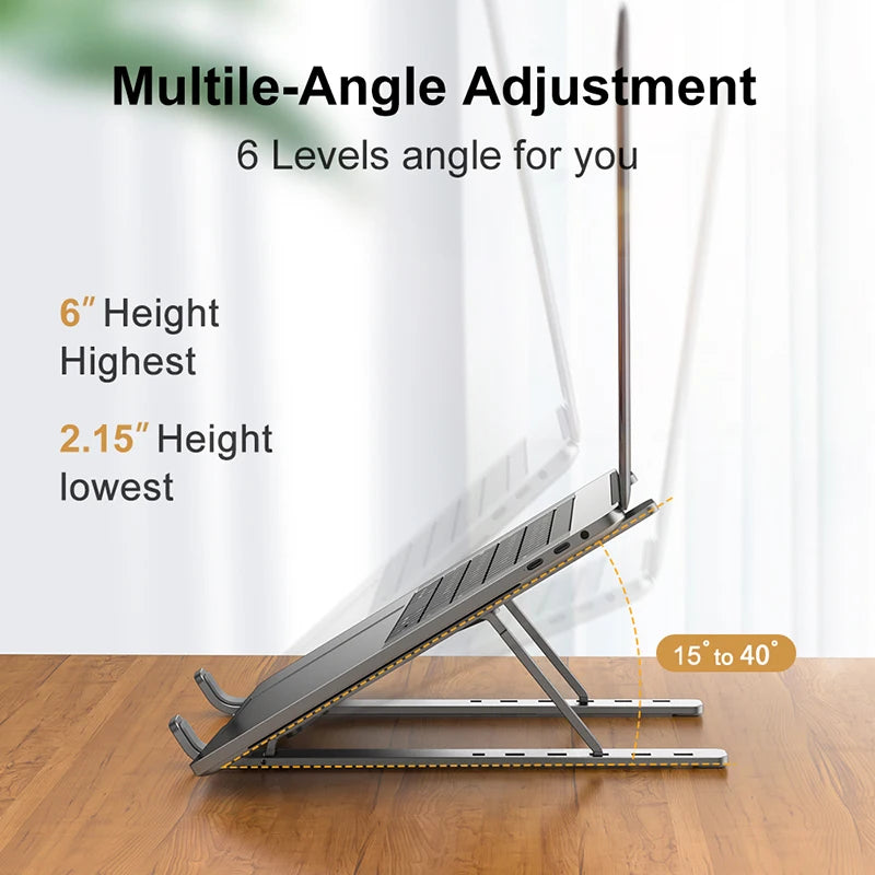 "AluFlex Stand: Adjustable & Portable Laptop Holder"