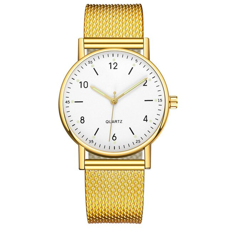 " "Heart Dial Unisex Mesh Strap Watch"