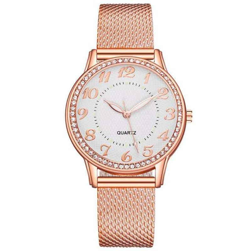 " "Heart Dial Unisex Mesh Strap Watch"