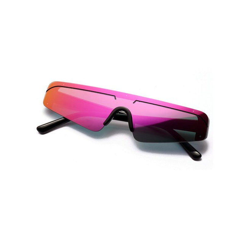  "Retro Semi-Rimless Sunglasses with UV400"