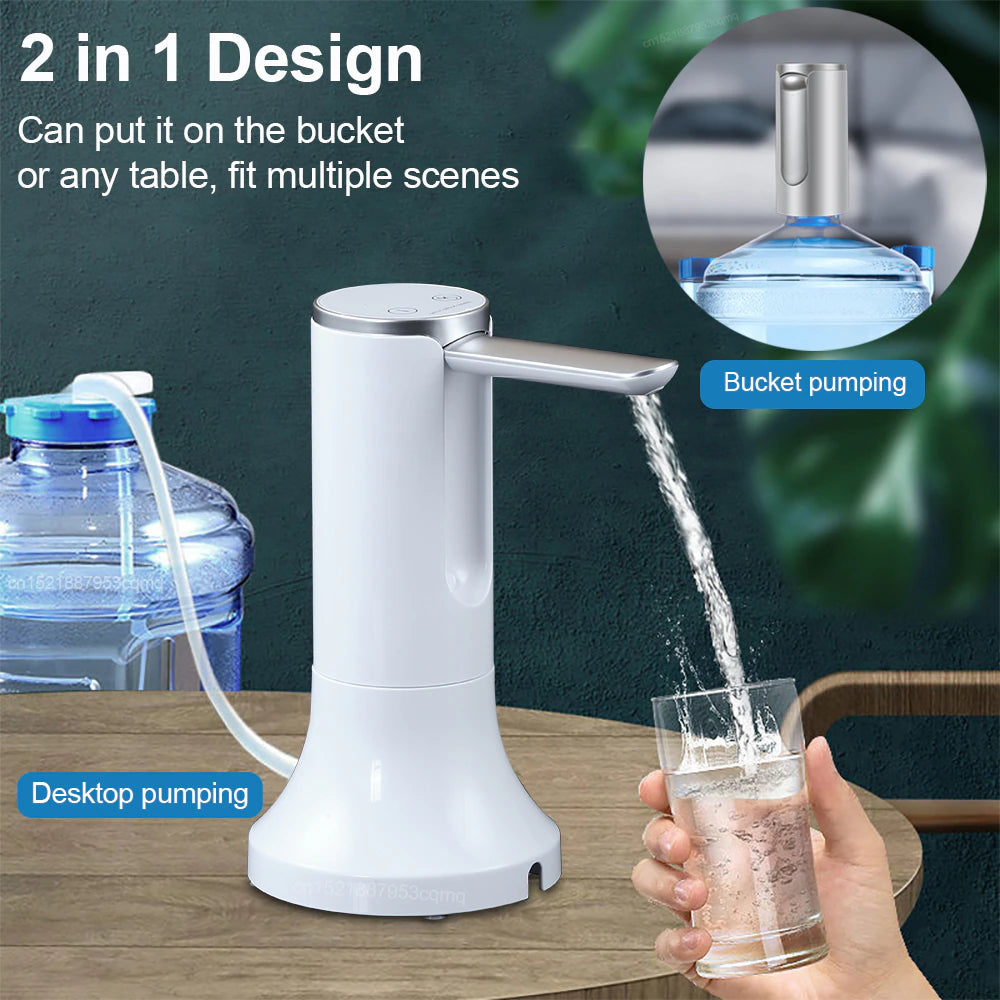 "Smart Electric Water Dispenser: Rechargeable Pump for 19L Bottles - Perfect for Home or Office"