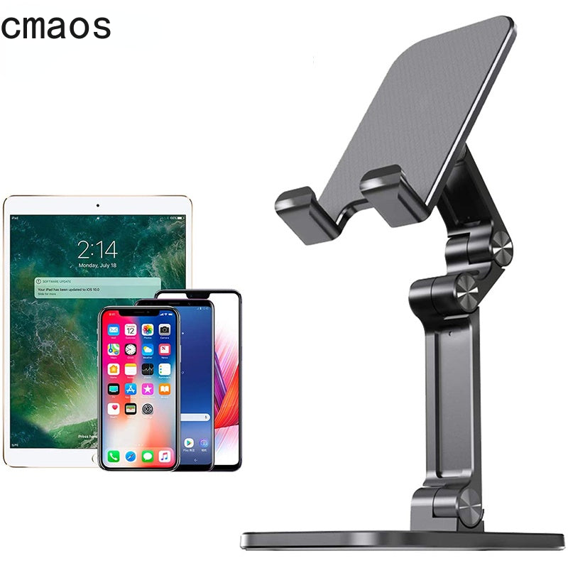 Three Sections Foldable Desk Mobile Phone Holder for Iphone Ipad Tablet Flexible Table Desktop Adjustable Cell Smartphone Stand