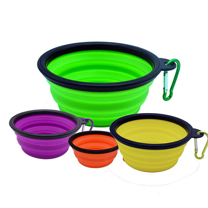 "Collapsible Silicone Pet Bowl: Ideal for Travel - Portable, BPA-Free, and Foldable for Easy Feeding On the Go!"