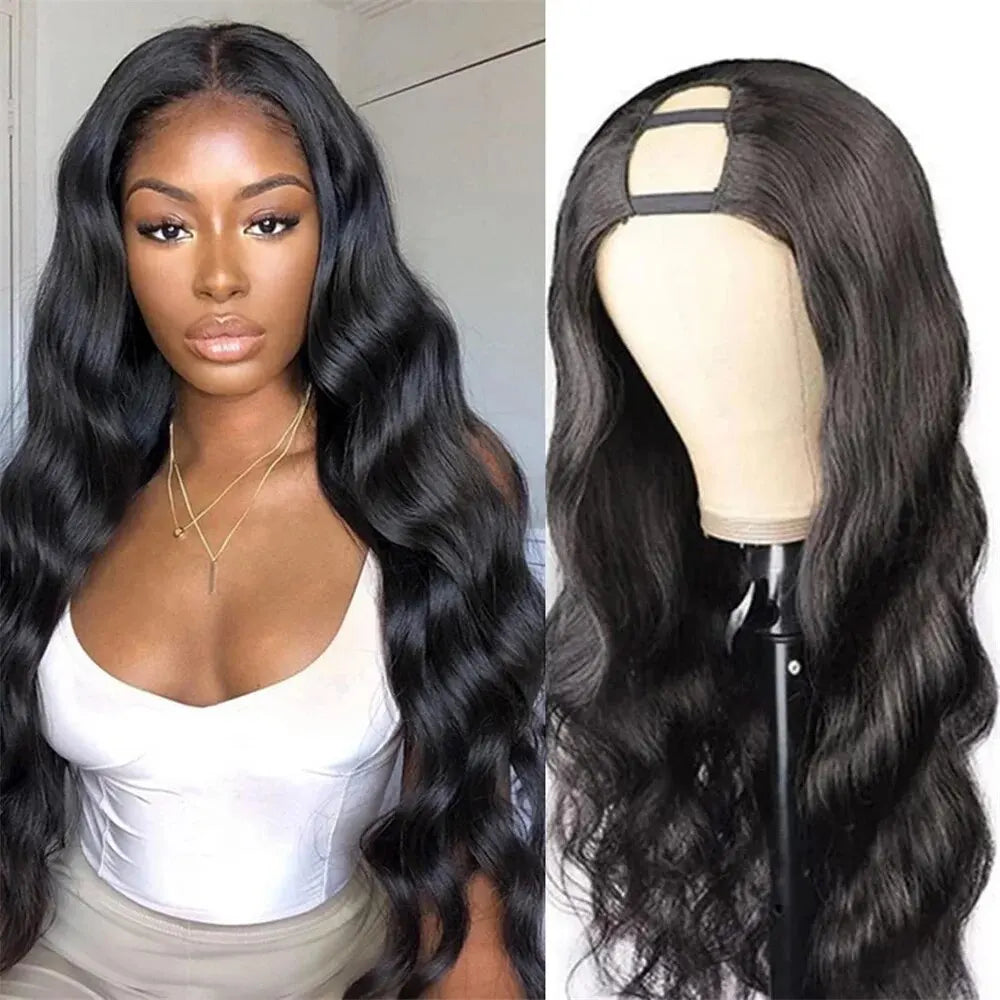 Upgrade Your Style with Brazilian Body Wave U-Part Human Wig"