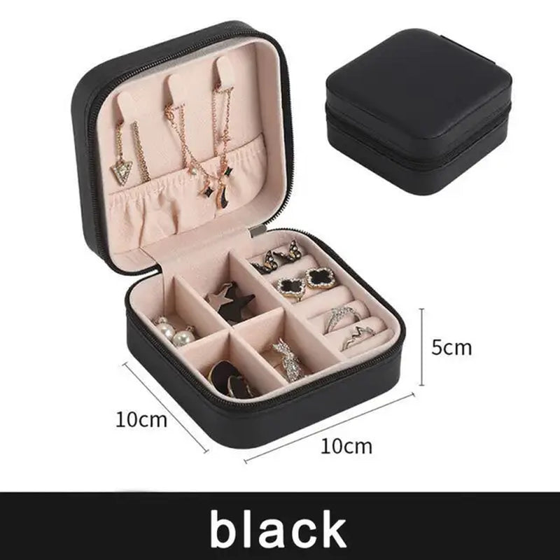 "Ultimate Travel Jewelry Organizer: Luxe Leather Case for Rings, Earrings, and Necklaces"