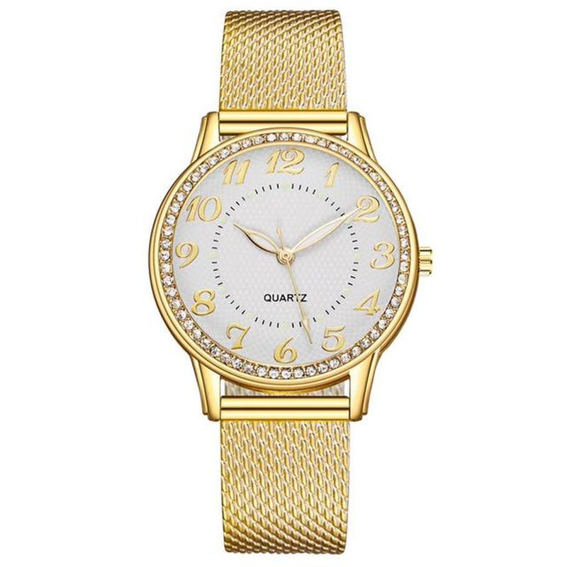 " "Heart Dial Unisex Mesh Strap Watch"