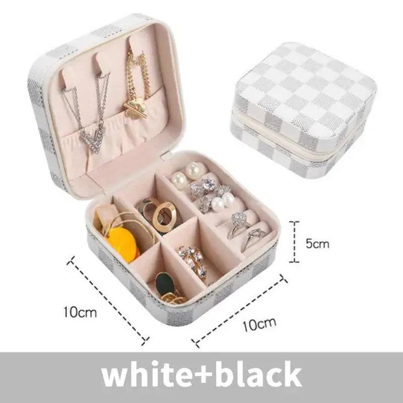 "Ultimate Travel Jewelry Organizer: Luxe Leather Case for Rings, Earrings, and Necklaces"