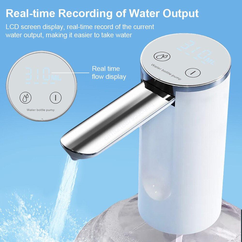 "Smart Electric Water Dispenser: Rechargeable Pump for 19L Bottles - Perfect for Home or Office"