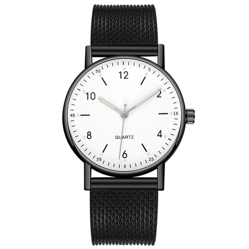 " "Heart Dial Unisex Mesh Strap Watch"