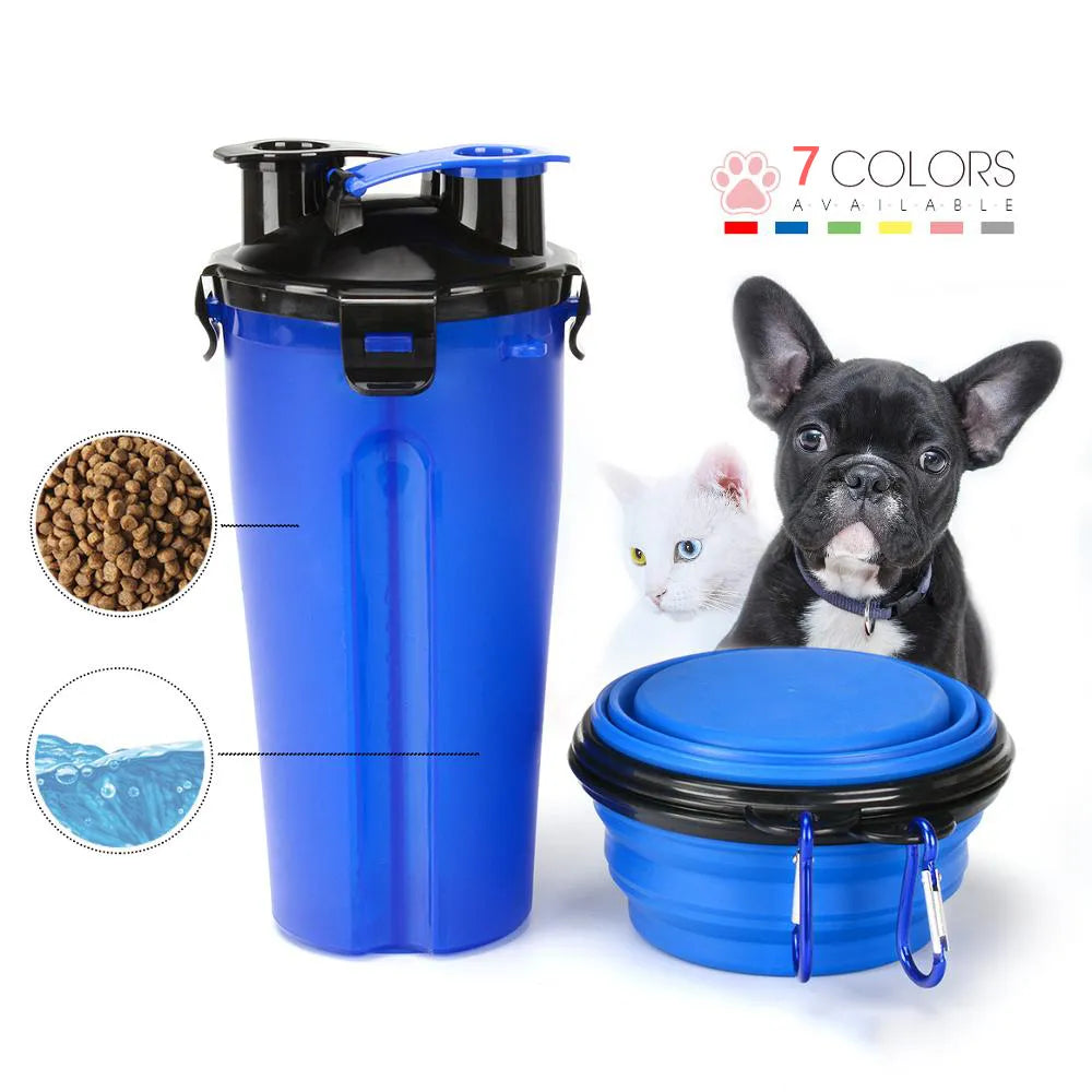 Pet Travel Duo: Collapsible Bottle & Bowl Combo"