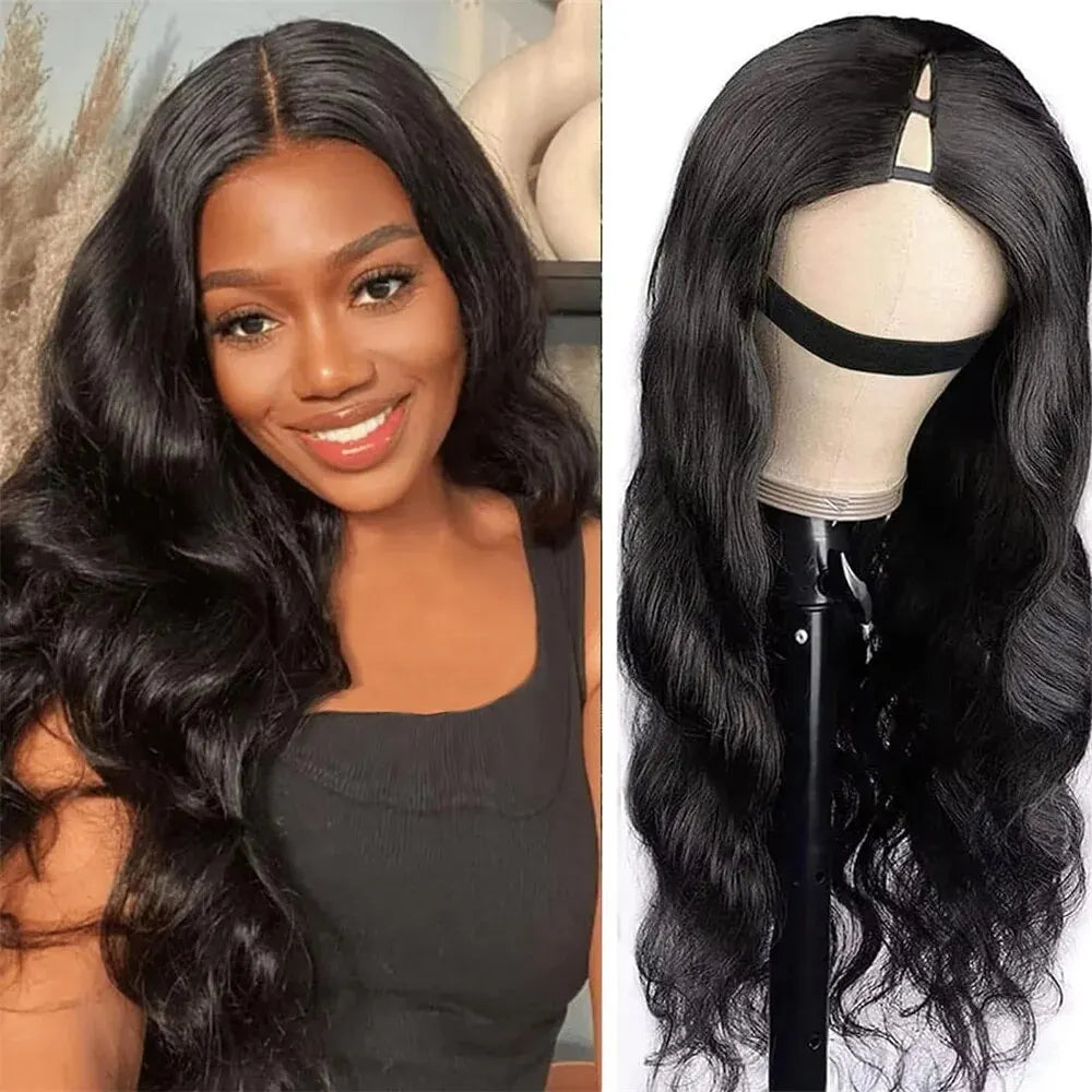 Upgrade Your Style with Brazilian Body Wave U-Part Human Wig"