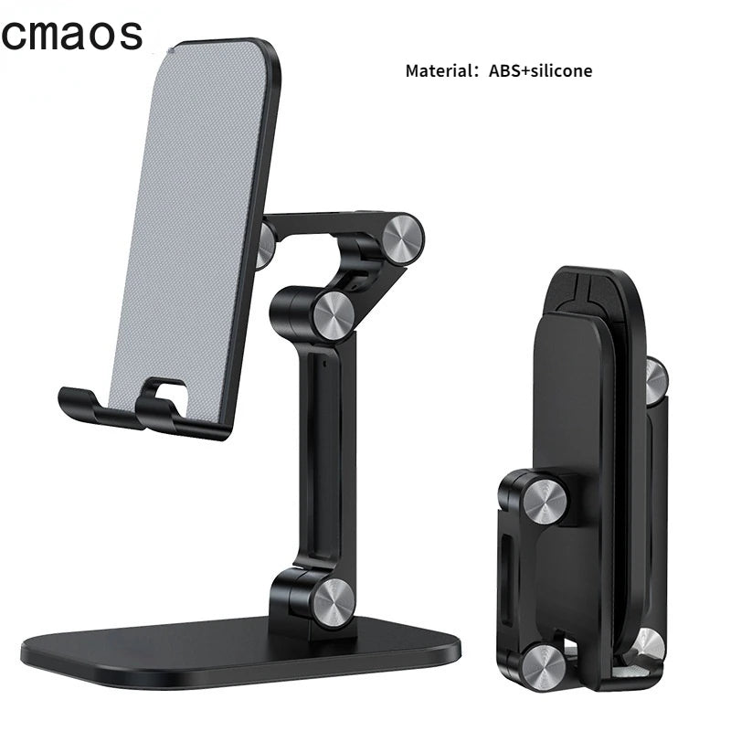 Three Sections Foldable Desk Mobile Phone Holder for Iphone Ipad Tablet Flexible Table Desktop Adjustable Cell Smartphone Stand