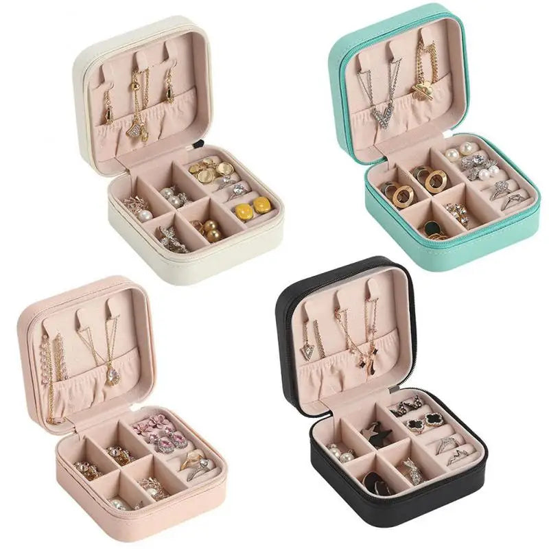 "Ultimate Travel Jewelry Organizer: Luxe Leather Case for Rings, Earrings, and Necklaces"