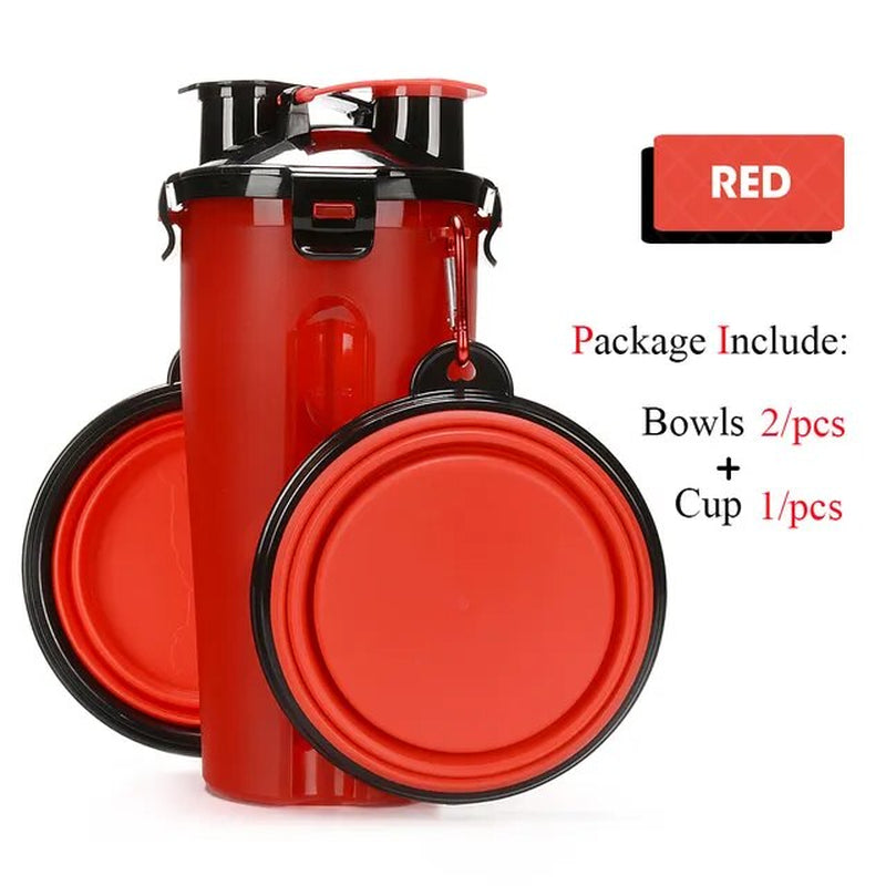 Pet Travel Duo: Collapsible Bottle & Bowl Combo"