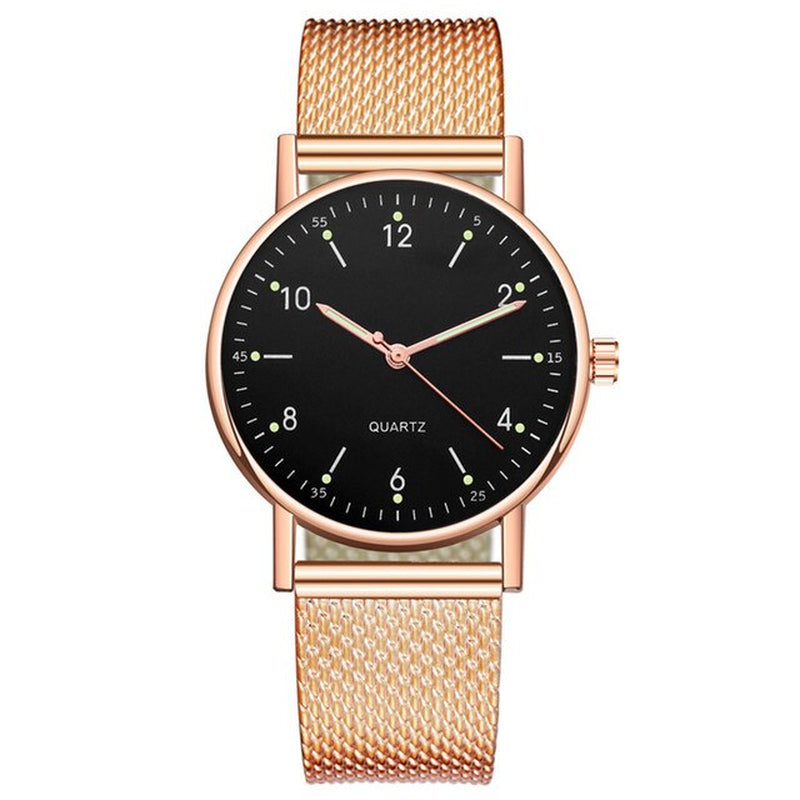 " "Heart Dial Unisex Mesh Strap Watch"