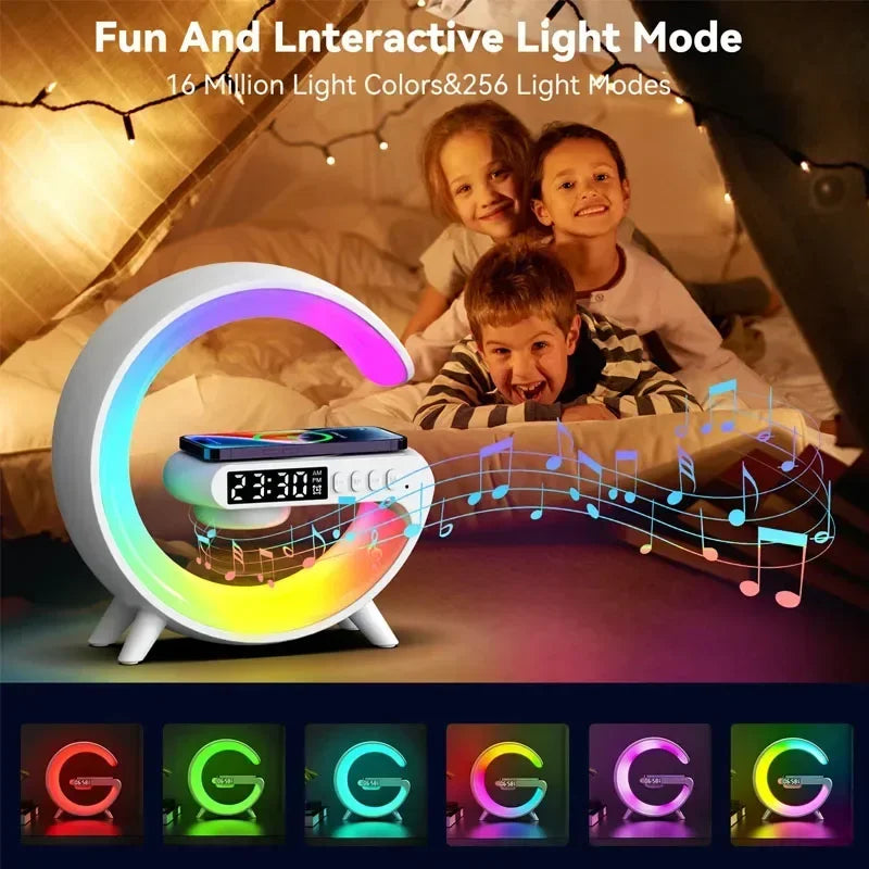  "ChargePlay: Multifunction Wireless Charger & Speaker with RGB Light"