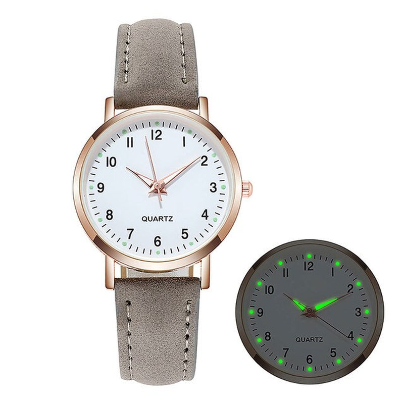 "Exquisite Quartz Watch for Women: Stylish Hand-Wind Design, Luminous Details, Leather Strap - A Must-Have Winner in Digital Wristwatches!"