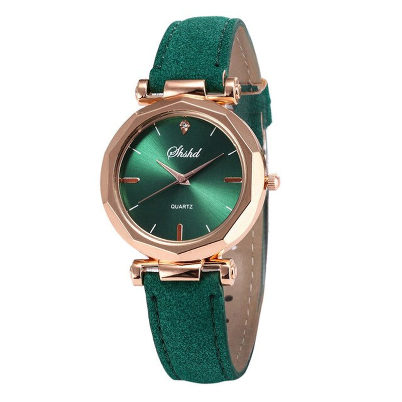 Luxurious Crystal-Embellished Leather Women's Watch - Waterproof, Analog Quartz Special Timepiece