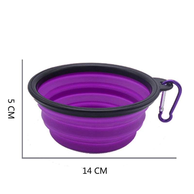 "Collapsible Silicone Pet Bowl: Ideal for Travel - Portable, BPA-Free, and Foldable for Easy Feeding On the Go!"