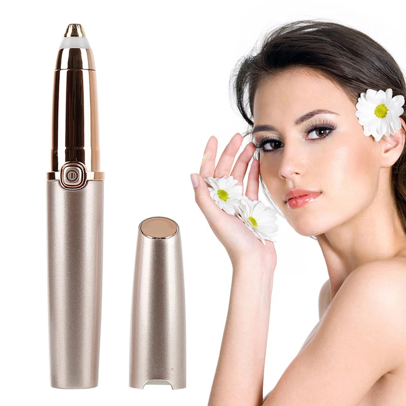 "5-in-1 Eyebrow Trimmer: Painless Hair Removal, Precision Grooming, and Built-in LED Light"