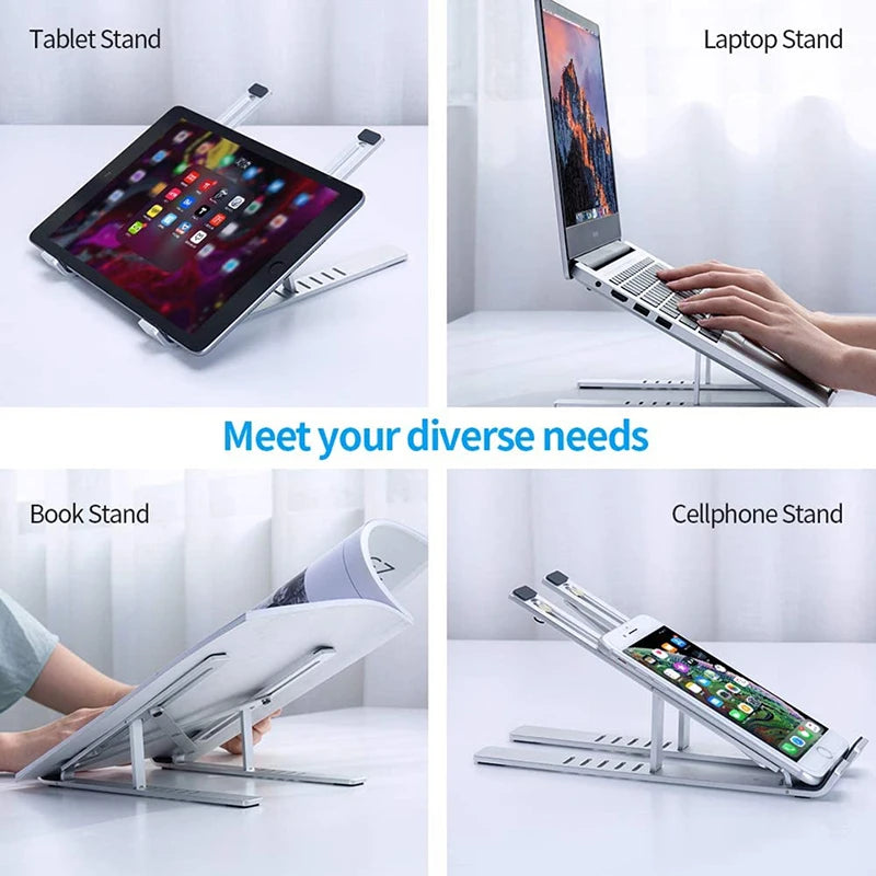 "AluFlex Stand: Adjustable & Portable Laptop Holder"