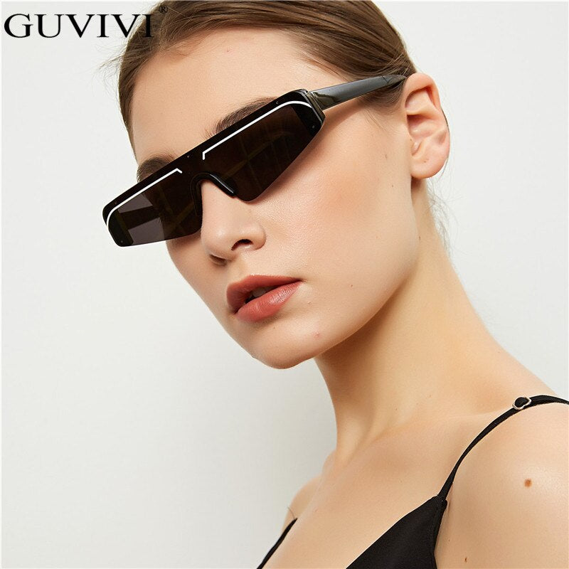  "Retro Semi-Rimless Sunglasses with UV400"