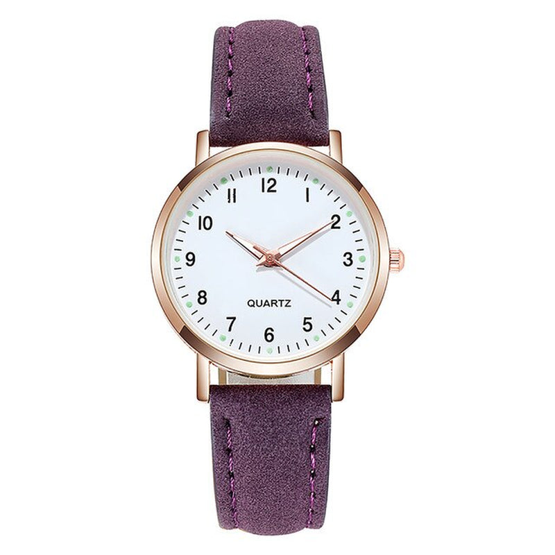 "Exquisite Quartz Watch for Women: Stylish Hand-Wind Design, Luminous Details, Leather Strap - A Must-Have Winner in Digital Wristwatches!"