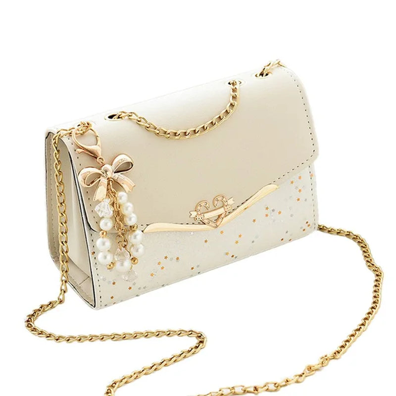 Sequin Sparkle Messenger: Trendy Tassel Shoulder Bag"