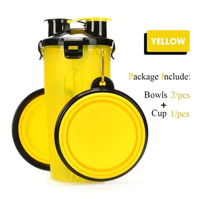 Pet Travel Duo: Collapsible Bottle & Bowl Combo"