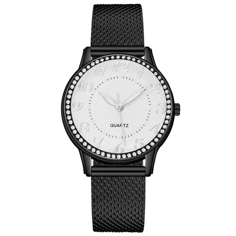 " "Heart Dial Unisex Mesh Strap Watch"