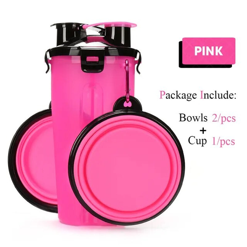 Pet Travel Duo: Collapsible Bottle & Bowl Combo"