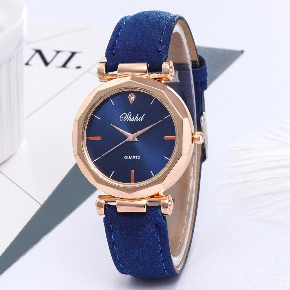 Luxurious Crystal-Embellished Leather Women's Watch - Waterproof, Analog Quartz Special Timepiece