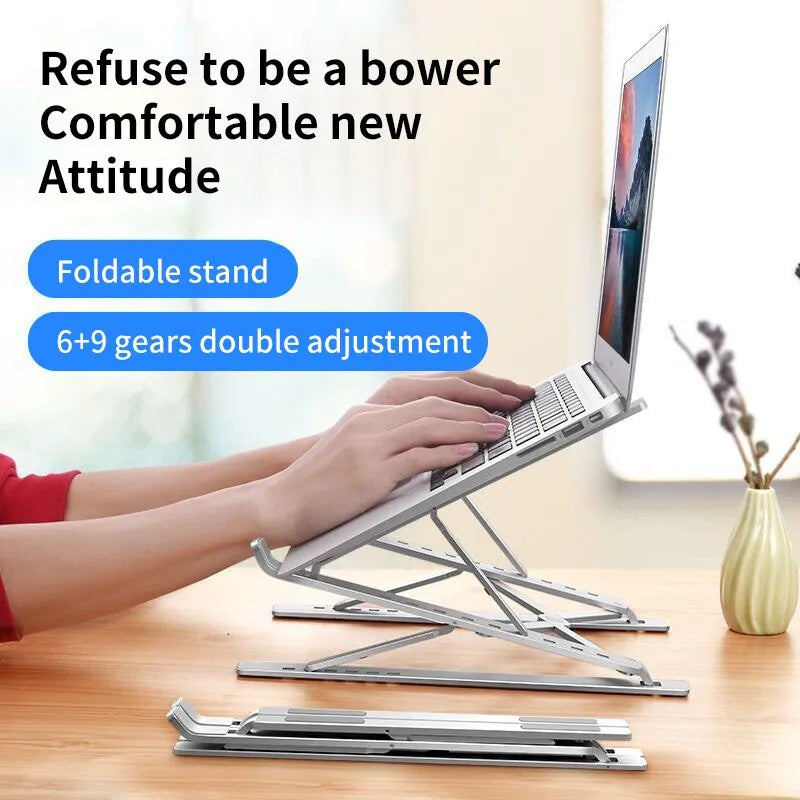  "MacFold Pro: Adjustable & Cooling Laptop Stand"