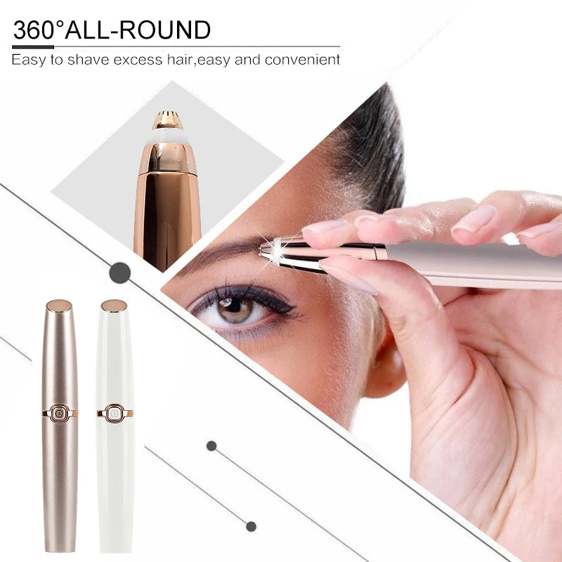 "5-in-1 Eyebrow Trimmer: Painless Hair Removal, Precision Grooming, and Built-in LED Light"